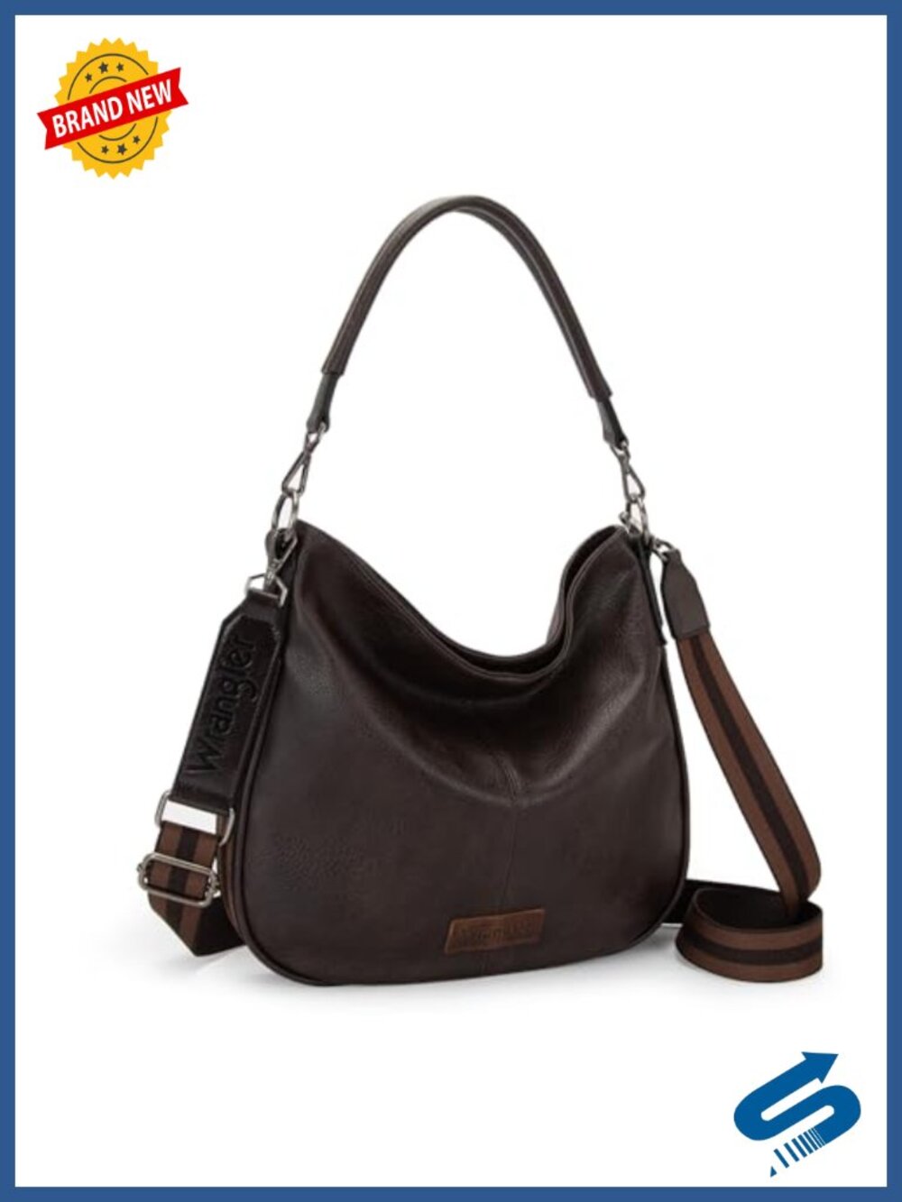 Vegan Leather Hobo Bag Crossbody Shoulder Handbag Adjustable Strap